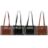Women Shoulder Bags PU Houndstooth Pattern Handbags for Daily Travel