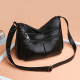 Women Soft PU Leather Crossbody Bag Large Capacity Tote Shoulder Bag