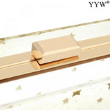 Women Star Acrylic Clutch Bag Box Bag Shoulder Sequined Transparent For Ladies