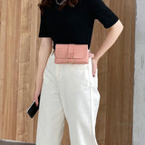 Women Waist Bag PU Leather Travel Fanny Pack with Waist Strap