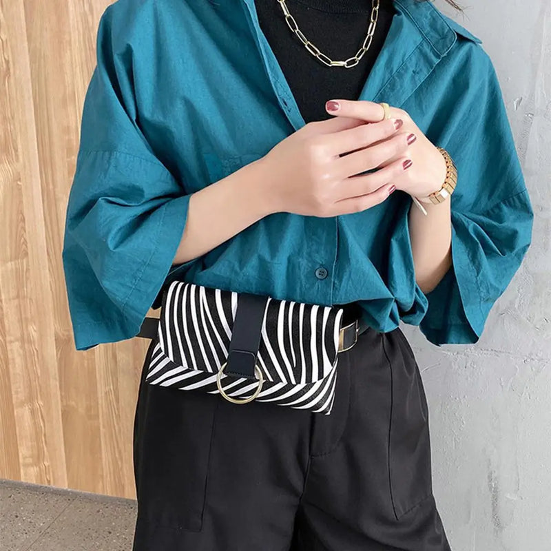 Women Waist Bag PU Leather Travel Fanny Pack with Waist Strap