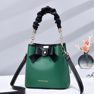 Elegant Bow Bucket Bag Women's Large-capacity Handbag