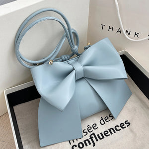 Women's Bow Underarm Bag Leather Shoulder Messenger Bags for Women Lady Purses