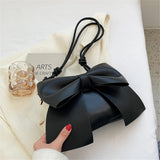 Women's Bow Underarm Bag Leather Shoulder Messenger Bags for Women Lady Purses