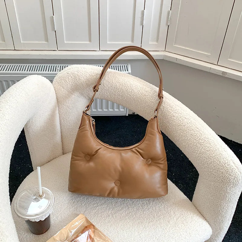 Women's Small Tote Clutch Handbag PU Leather Shoulder Bag