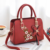 Fashionable Literary Embroidery Small Square Bag One-shoulder Mes