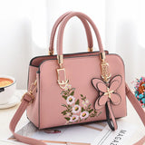 Fashionable Literary Embroidery Small Square Bag One-shoulder Mes