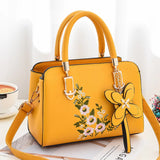 Fashionable Literary Embroidery Small Square Bag One-shoulder Mes
