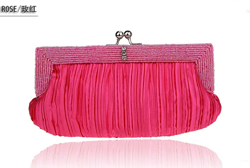 Long Evening Dress Bag Beaded Handbag Easy to Match Banquet Bag