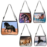Elegant Horse Handbag Canvas Shoulder Bag Women Messenger Bag