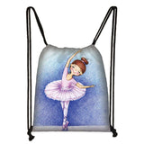Ballet Dancing Girls Drawstring Bag Women Storage Bags Teenager Girls Backpack