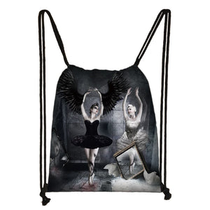 Ballet Dancing Girls Drawstring Bag Women Storage Bags Teenager Girls Backpack