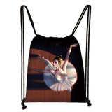 Ballet Dancing Girls Drawstring Bag Women Storage Bags Teenager Girls Backpack