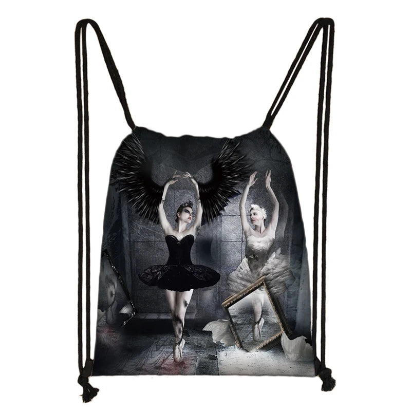 Ballet Dancing Girls Drawstring Bag Women Storage Bags Teenager Girls Backpack