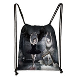 Ballet Dancing Girls Drawstring Bag Women Storage Bags Teenager Girls Backpack
