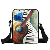 Elegant Piano Messenger Bag Women Handbags Guitar Print Shoulder Bag