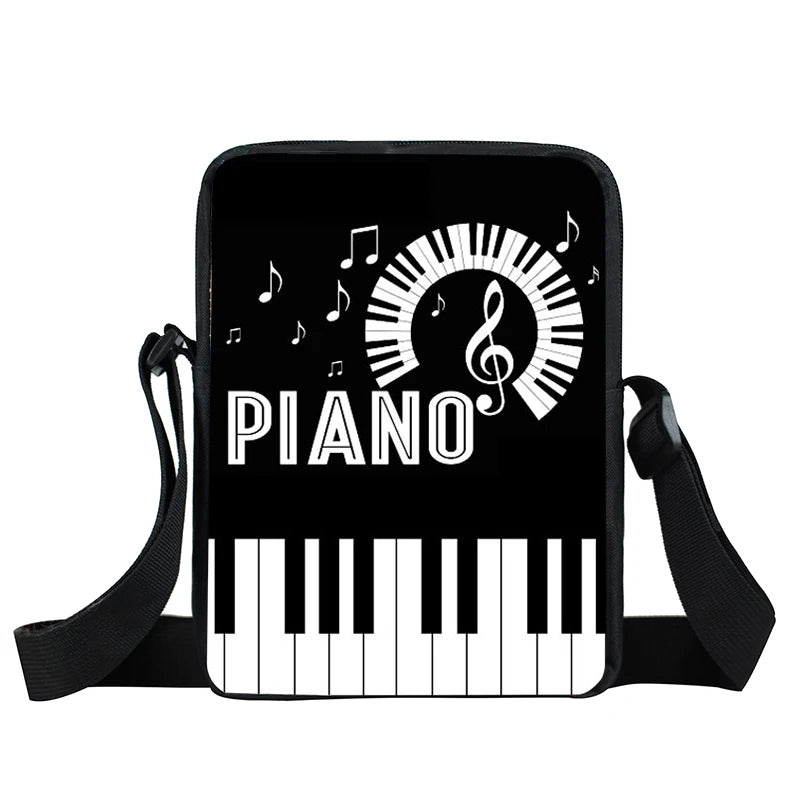 Elegant Piano Messenger Bag Women Handbags Guitar Print Shoulder Bag
