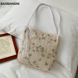 Fashion Straw Shoulder Bag Knitted Beach Handbag