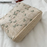 Fashion Straw Shoulder Bag Knitted Beach Handbag