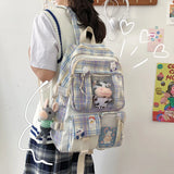 Plaid Backpack Waterproof School Bags Lightweight Travel Rucksack