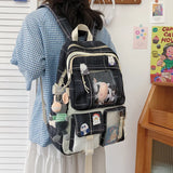 Plaid Backpack Waterproof School Bags Lightweight Travel Rucksack