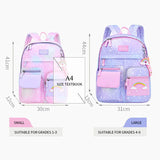 Girls Lightweight Waterproof Elementary School Backpack
