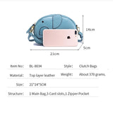 Elephant Small Shoulder Bag Girl Messenger Bag Female Cow Leather Handbags Cross