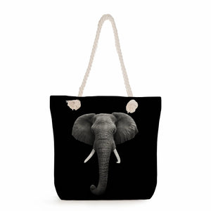 Elephant Tote Bags Animal Printing Handbags For Women Casual