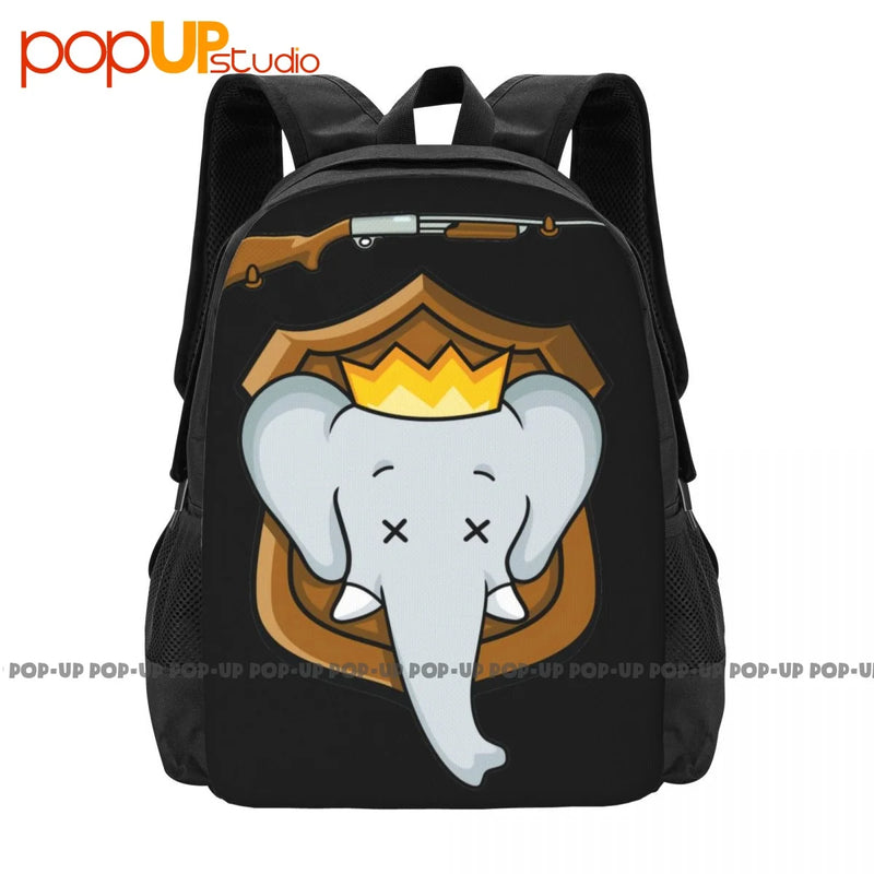 Elephant Trophy Hunter Fun Backpack Large Capacity Hot Shoe Bag Sports Bag