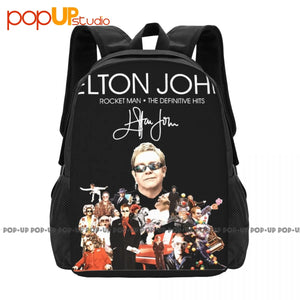 Elton John Rocket Man Hits Backpack Large Capacity Travel Bag