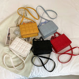Plaid Shoulder Bag Handbag for Women Embossed Flap Crossbody Bag