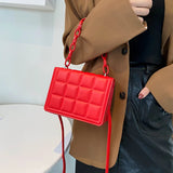 Plaid Shoulder Bag Handbag for Women Embossed Flap Crossbody Bag