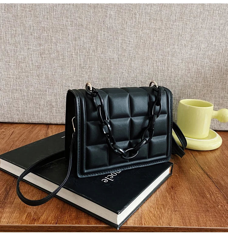 Embossed Flap Crossbody Bag Mini Handbag for Women