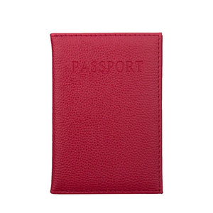 Litchi Grain Passport Holder Soft PU Leather Cover