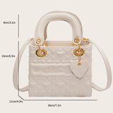 Embossed Leather Shoulder Bag Mini Crossbody Classic Square Bolsos