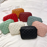 Embroidered Cosmetic Bag Ladies Handbag Fresh Sweet Camera Lingge Chain Shoulder