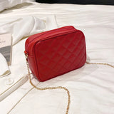 Embroidered Cosmetic Bag Ladies Handbag Fresh Sweet Camera Lingge Chain Shoulder