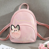 Embroidered Flannel Backpack for Women Girls Schoolbag