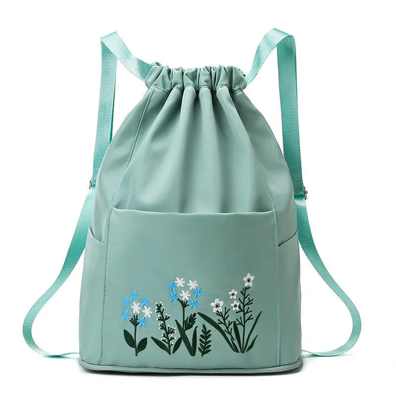 Embroidered Folding Backpack Casual Bag Waterproof Bundle