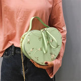 Lace Flower Flap Bag PU Leather Top-Handle Shoulder Crossbody Women Handbag
