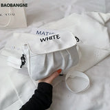 Embroidered Letters Canvas Small Bag Female Candy Small Fresh Shoulder Bag