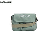 Embroidered Letters Canvas Small Bag Female Candy Small Fresh Shoulder Bag