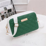 Embroidered Messenger Bag PU Leather Shoulder Crossbody Bag