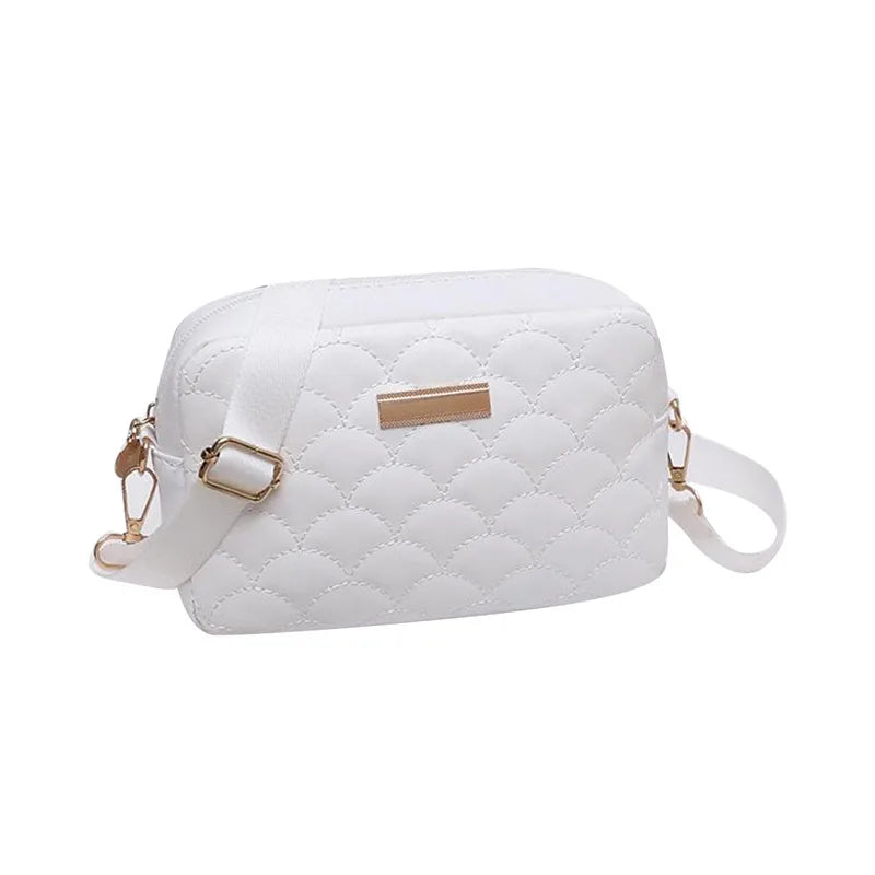 Embroidered Messenger Bag PU Leather Shoulder Crossbody Bag