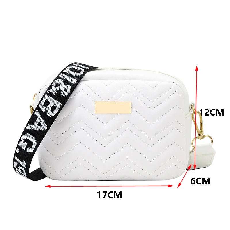 Embroidered Messenger Bags Printing PU Leather Shoulder Crossbody Bag for Women