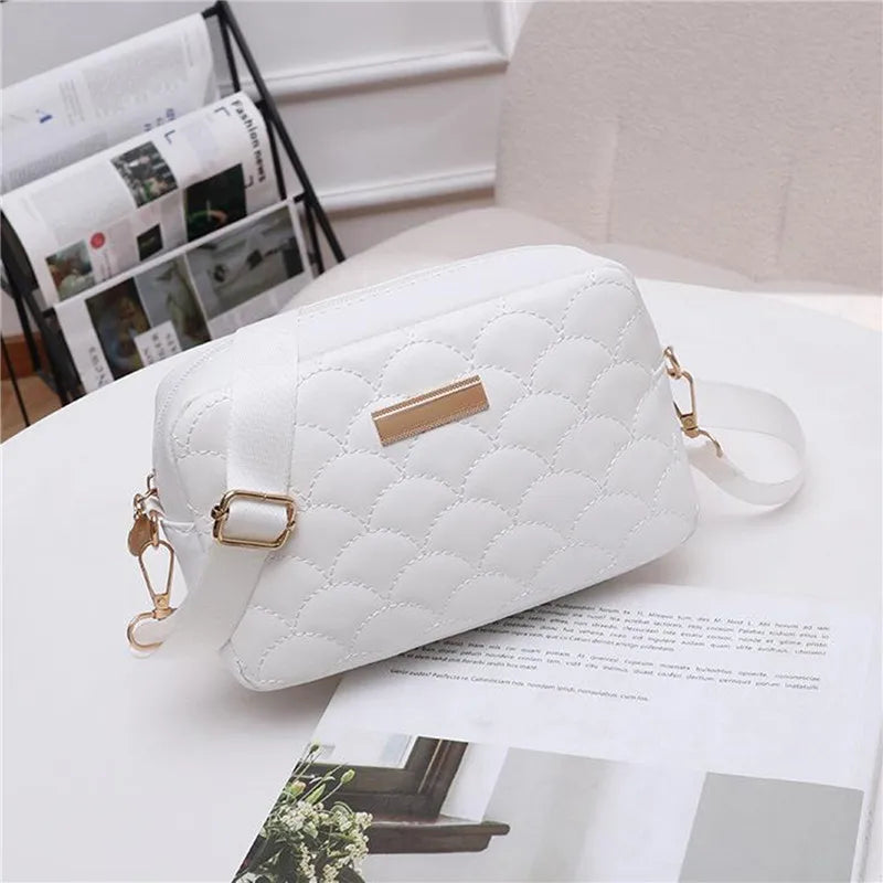 Embroidered Messenger Bag PU Leather Shoulder Crossbody Large Capacity Women