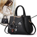 Embroidered Messenger Bags Women Leather Handbags Bags for Women