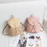 Embroidered Mini Backpack Women Bag Small Phone Pouch Soft PU Leather