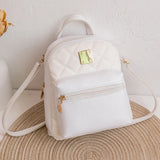 Embroidered Mini Backpack Women Bag Pack Small Phone Pouch Soft PU Leather