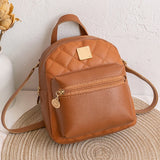 Embroidered Mini Backpack Women Bag Pack Small Phone Pouch Soft PU Leather